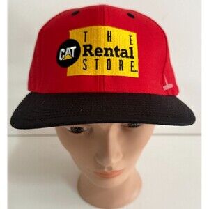 CAT The Rental Store Hat Caterpillar Logo Strap Back Baseball Adjustable Dad Cap